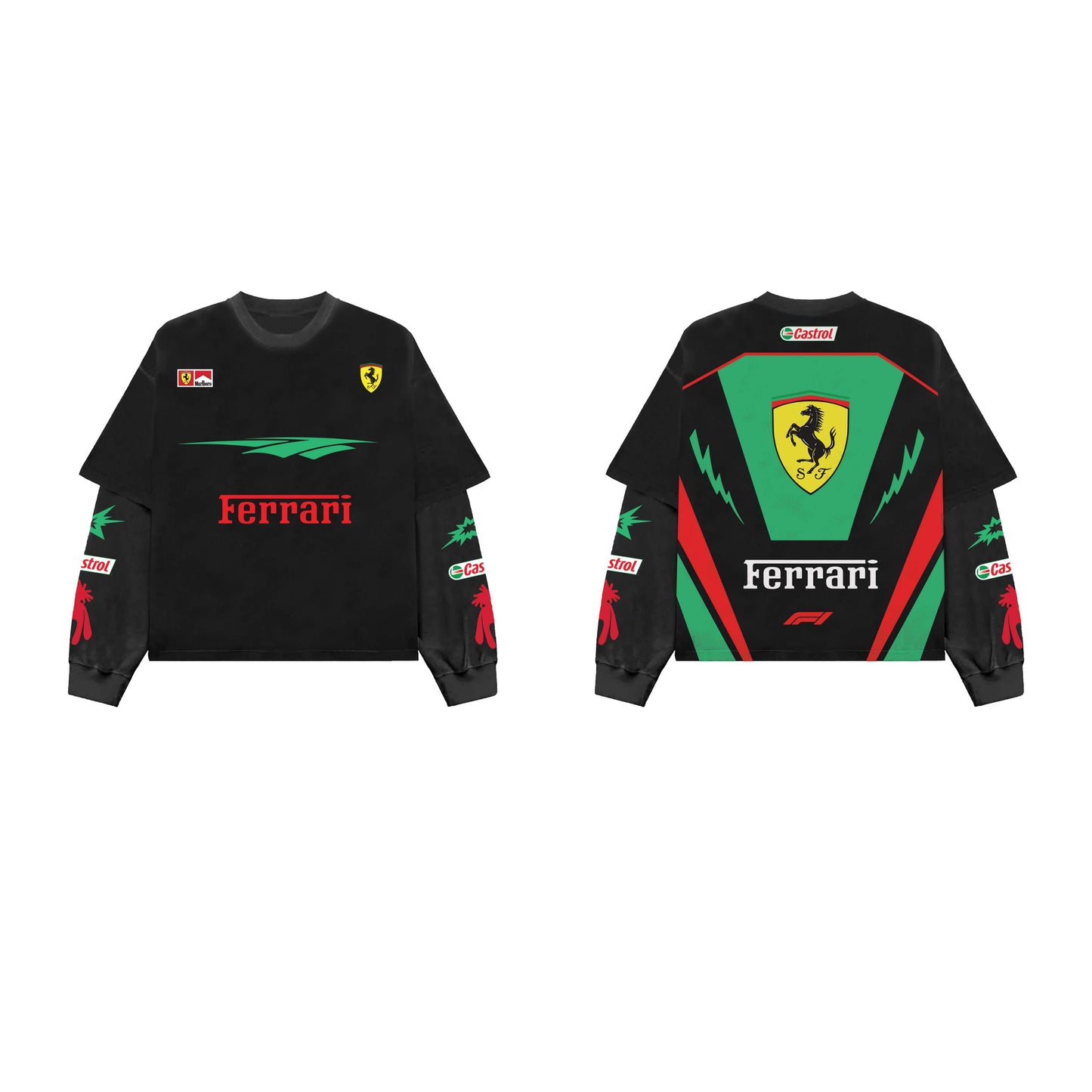 Ferrari LST Designed Oversized Long Sleeve T-shirt