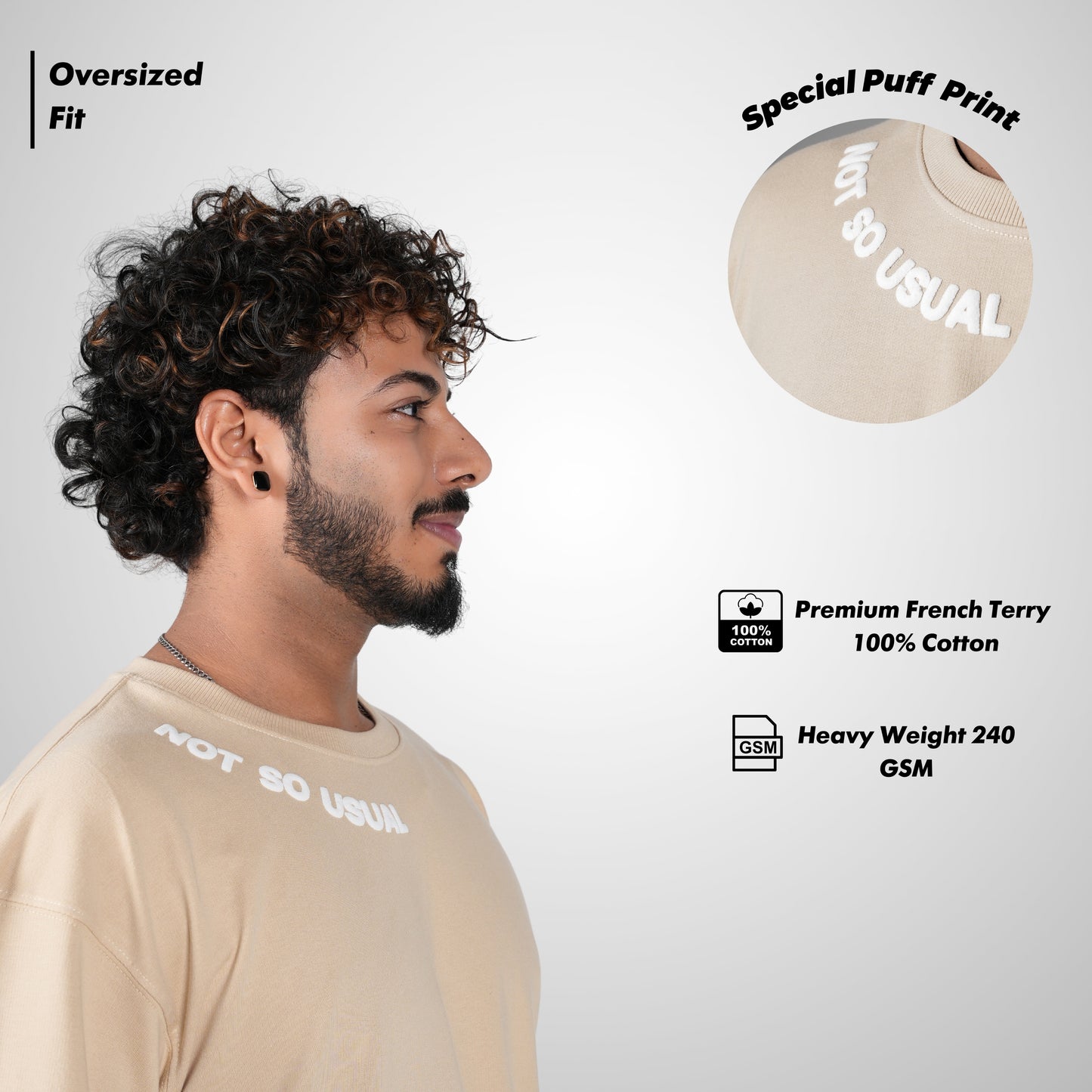 Star not so usual in beige T-Shirt