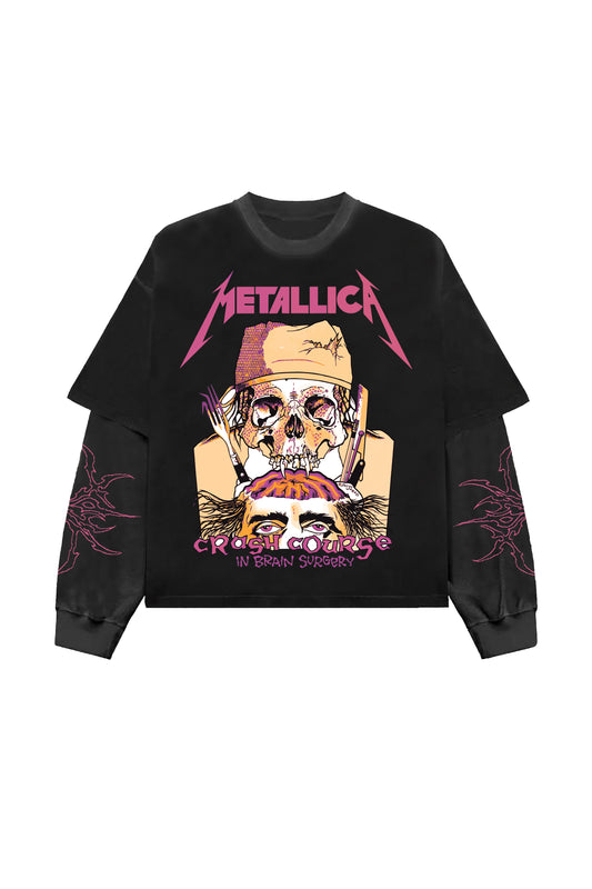 Metallica Designed Oversized Long Sleeve Oversized Tee